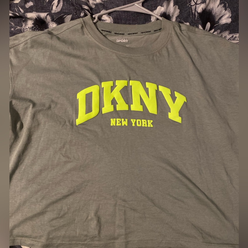 Dkny green square shirt